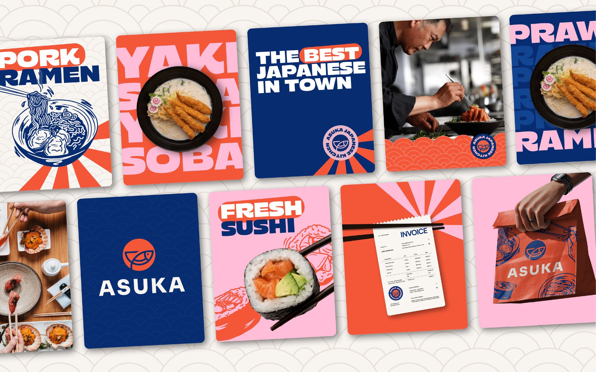 Asuka social media template system across campaign cards