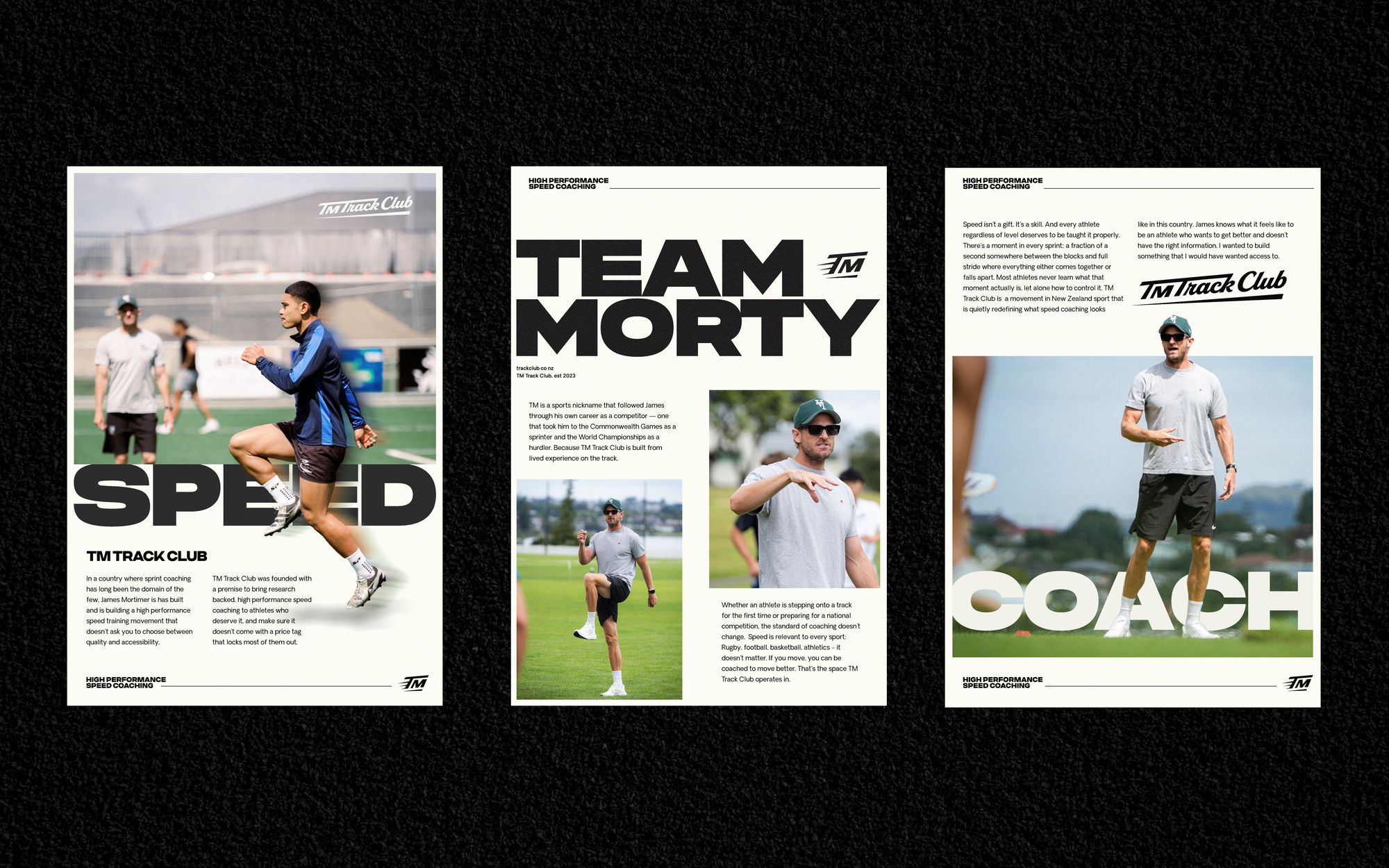 TM Track Club editorial posters &mdash; Speed, Team Morty and Coach